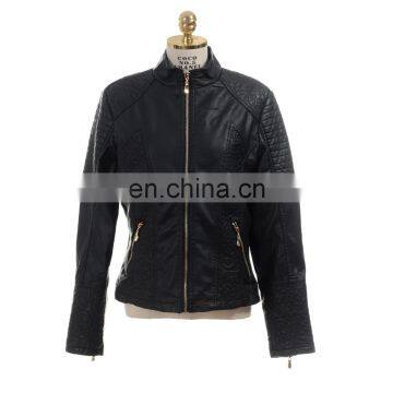 New designs ladies jacket amazon fashion cool pu leather jacket women