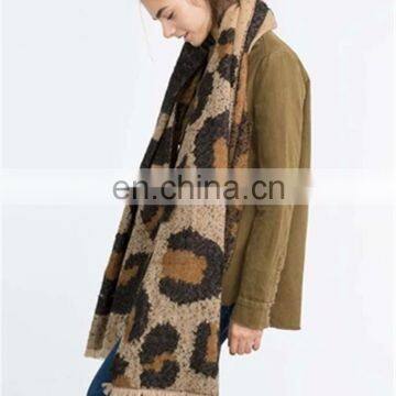 autumn hot sell fashion new design leopard tassel scarf online wholesale