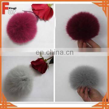 Top quality dyed fox fur hat pom poms