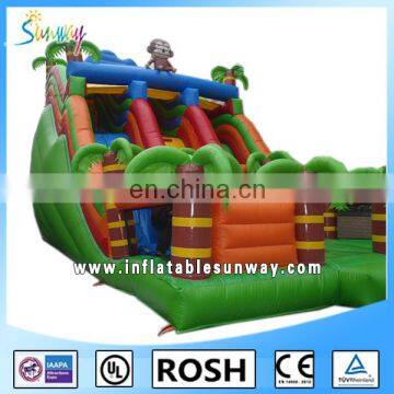 SUNWAY hot selling and newest cartoon bounce round water slide