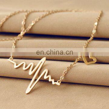 18k Rose Gold Women Bone Chain Golden Color Pendant