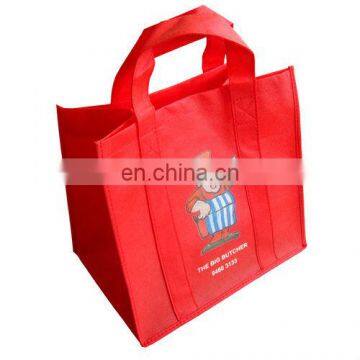 promotional pp non-woven shopping bag red non-woven tote shopping bag