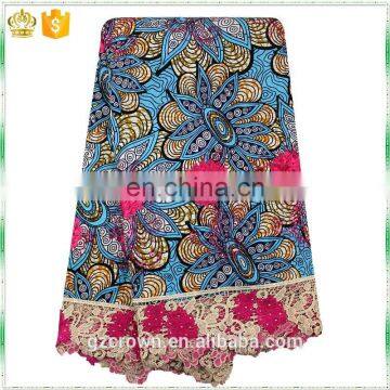 Hot Selling Wholesale French Lace Border Lace African Veritable Real Wax Print Ankara Fabric for Make ClothesH170111011 photo-4