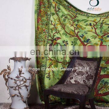 Indian Tree of life Cotton Tapestry Double Size cotton handmade tapestries 92x82 Tapestry