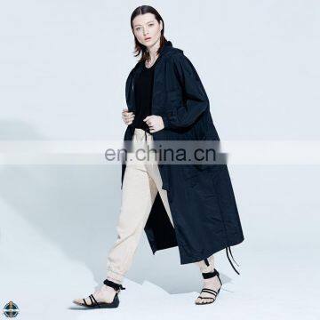 T-WJ013 Women Longline Plain Dyed Technics Windproof Feature Jacket