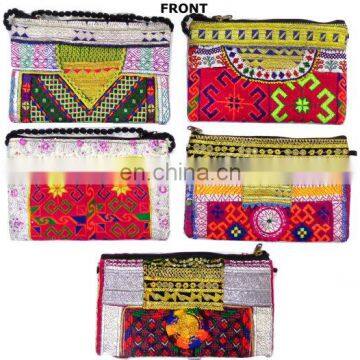 Wholesale lot of Kutchi Embroidery ladies hand purse,Banjara Style purse Wallet,Trendy Clutch bag, Bohemian Clutch Sling Purse