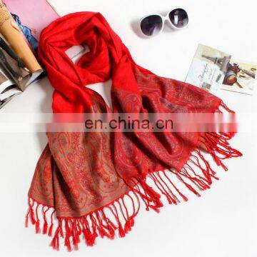 Fashion Paisley 100% Cotton Jacquard Minority Style Women Shawl Scarf photo-4