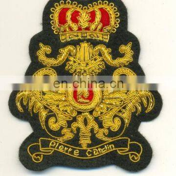 Best Quality Fashion Bullion Wire Hand Embroidery Badge, Garment Accessory Badge