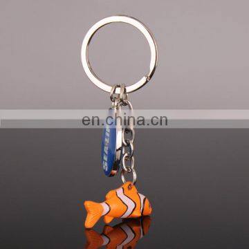 custom logo metal keychain with a plastic fish