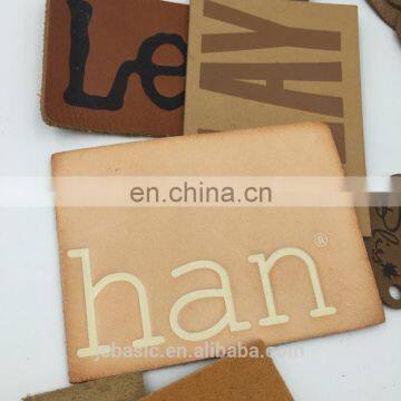 special design custom handmade pu/genuine embossed leather label for garment