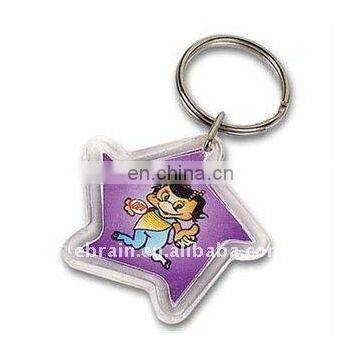 Star Shaped Acrylic Keyring Plastic Keychain