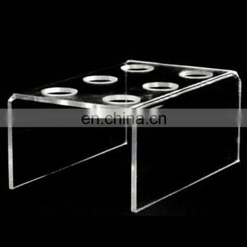 Convenient 6 holes Transparent Acrylic Ice Cream Display Stand Holder Racks