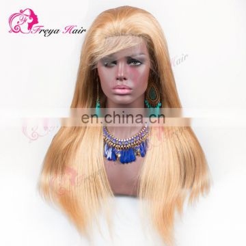 Freya Hair preplucked hair line blonde full lace wig dark roots