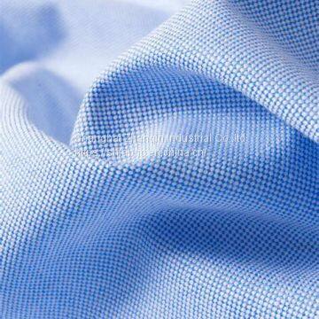 fashion shirt garment yarn dyed 100% cotton chambray dot print fabric High Quality Cotton Yarn Dyed Woven White Collar Shirt Fabric