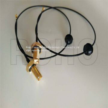 Gold Plated Straight RF Coaxial Connector SMA Female to Ufl, Ipex, Mhf with 1.13/1.37mm Cable with Grommet