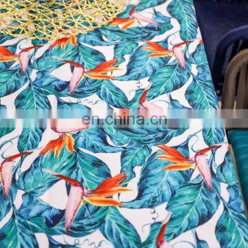 Strelitzia Nicolai Flower Printed Polyester Tablecloth Woven Fabric Waterproof Table Cloth for Outdoor photo-4
