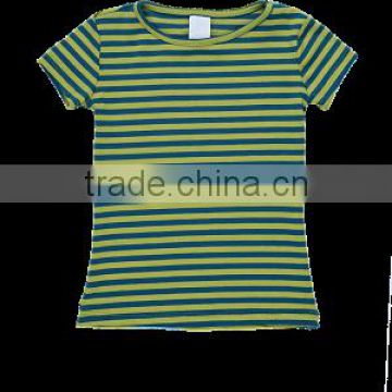 tea green Stripe children T-shirt short sleeve kids clothes wholesale