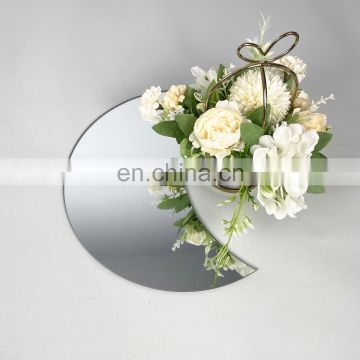 Customized decorative hexagon beveled edge mirror candle plate