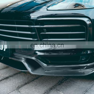 beautiful carbon fiber front lip for Porsche Cayenne 9Y0 side skirt rear diffuser fender flares rear spoiler