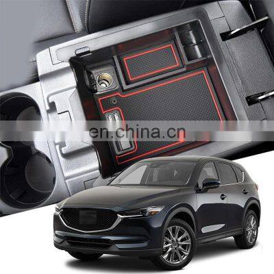 Interior Accessories Parts Silicone Armrest Rest Storage Box Center Control Console Organizer Tray For Mazda CX-5 2018-2020