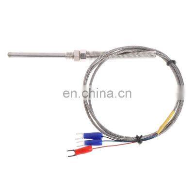 PT100 Probe Thermocouple  3 Wire M8 Thread, Temperature Sensor 0 - 400C Thermal Resistance 1M