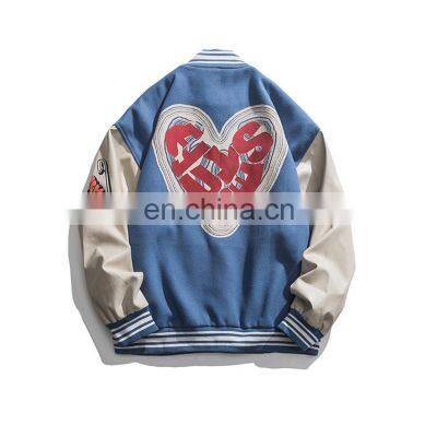 2021 new arriving custom Windproof baseball jacket men plus size letterman bomber jacket