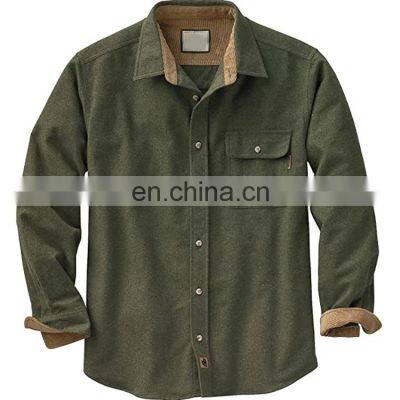 Custom Made Button Up long Sleeve Workout Flannel Shirt For Men