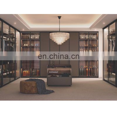 2022 New modern design bedroom wardrobe Solid wood walk in wardrobe