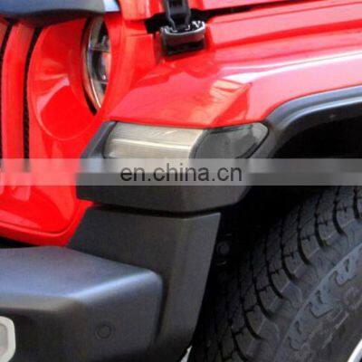 JL1075 front fender flare light fender lamp WHEEL EYEBROW LED 2w FOR JEEP FOR Wrangler JL 2018+ ABS BLACK LANTSUN