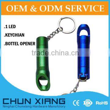 New super bright 3 led keychain flashlight with bottle opener