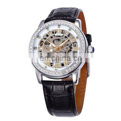 SHENHUA 9592N Lady Mechanical Wrist Watch Women Skeleton Automatic Self-Wind Watches With Rhinestone photo-2