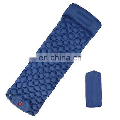 Winter Inflating Insulated Foot Press Sleeping Pad Mat Mattress With Pillow For Camping Camp Inflatable Outdoor Sleeping Pad