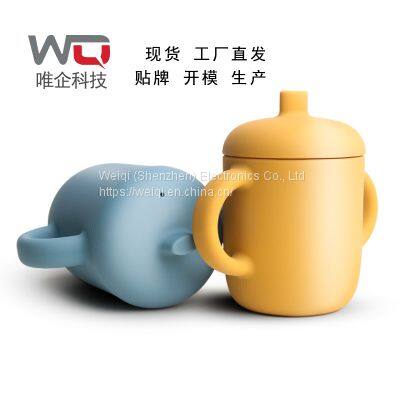 Weiqi Manufacturer Baby Sippy Cup Silicone Kids Feeding Cup with Lid