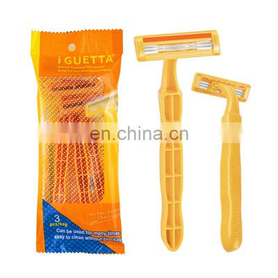 IGUETTA 3pcs/bag Shaving Razor For Men Razor Factory in Yiwu Sharp Blade Shaving Stick Aloe Strip Disposable Razor GF2-1806