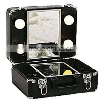 Professional Aluminum Cosmetic Vanity Carrying Case With Light and Mirror photo-3