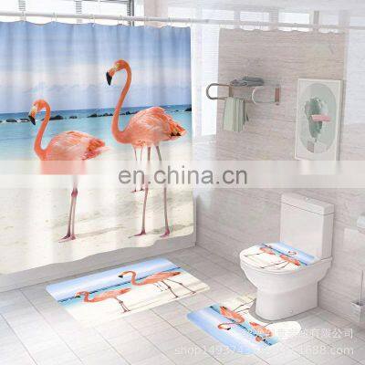 Luxury Latest Bathroom Shower Curtains And Rugs Set photo-5