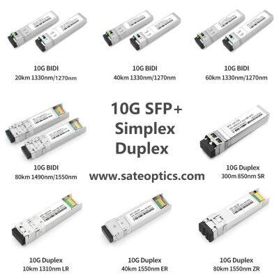 10G SFP module SR LR ER ZR 10G-T BIDI 20km 40km 80km CWDM DWDM Transceiver