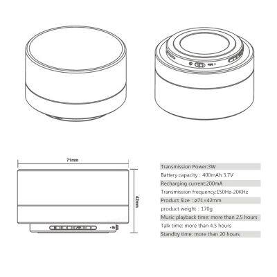 Portable Mini Aluminium Wireless BT Speakers With RGB LED Lights Outdoor Support for TF/FM Enthusiast Category Battery Powered photo-3