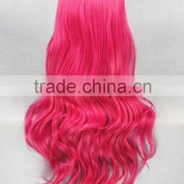 Wholesale 80CM Long Wave Rose Red Lolita Women Fashion Synthetic Cosplay Wig photo-4