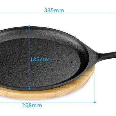 ECO-Friendly Pre-Seasoned Cast Iron Fajita Pan With Classic Design and Long Handle photo-2