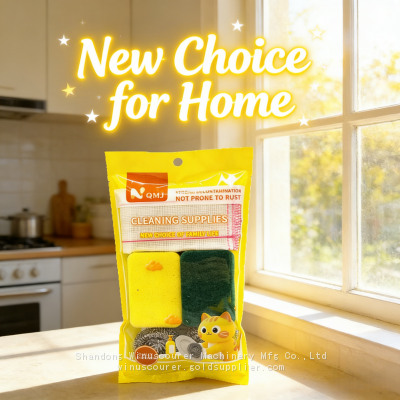 Wholesale Stainless Steel Scourer Kitchen Clean Sponge Pad Set photo-4