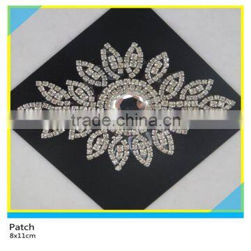 Hot Fix Crystal Glass Stone Applique Horse Eye Mix Waterdrop Rhinestone Patch 10x10cm