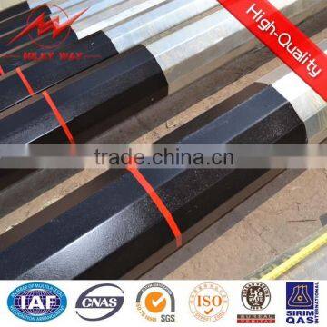 Polygonal Coating steel utility poles with Cross Arm