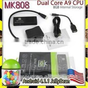 Dual core Google Smart TV box Mk808b Android 4.2 mini PC with Air Flying Mouse RC 12 Best Android tv box mk808 bt