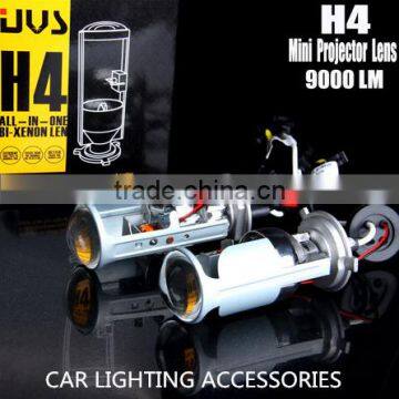 Price Chopper! H4 Projector Retrofit projector lens Bi xenon H4 projector lens light 12V 35W HID H4 4500LM Cars lamp