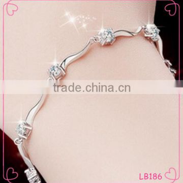 925 sterling silver pure silver bracelet Korea style fashion crystal bracelet