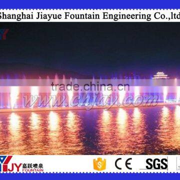 Water and fire fountain with light