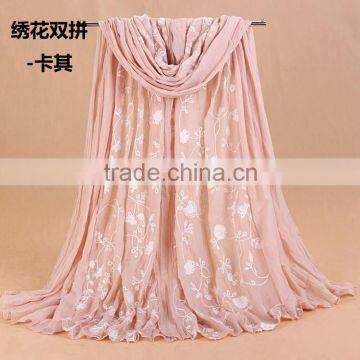 Wholesale Autumn Spring Beautiful Fashion Women Embroidery Shawl Scarf Quality Choice photo-4