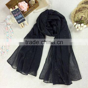 Wholesale Fashion Hot Popular Sprinkling Silver Women Plain Cotton Muslim Hijab