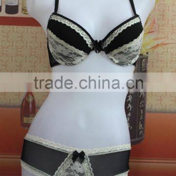 2016 push up transparent lady bra set,sexy lace women bra panty set